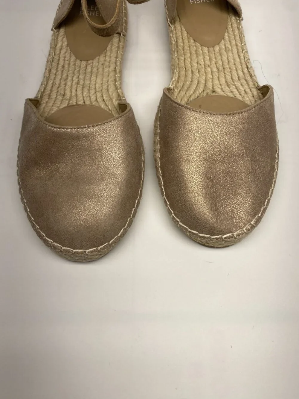 Eileen Fisher Womens Lala Rose Gold Espadrille Flat Sandal Sz 10